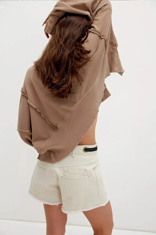 European and American Casual Drawstring Denim Shorts for Women Detail