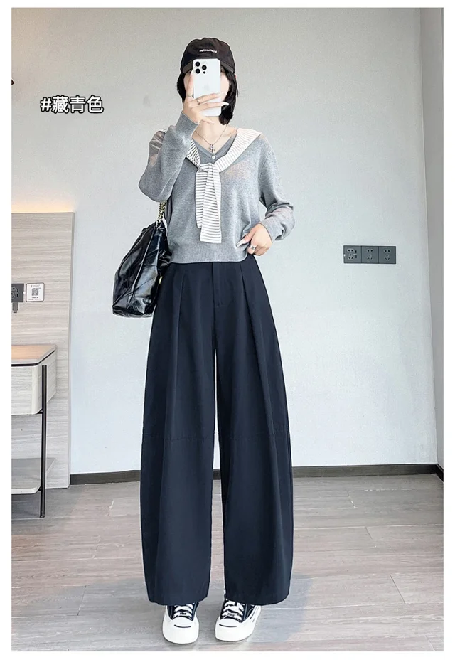 2025 Early Fall Korean Wide - leg Pants Detail