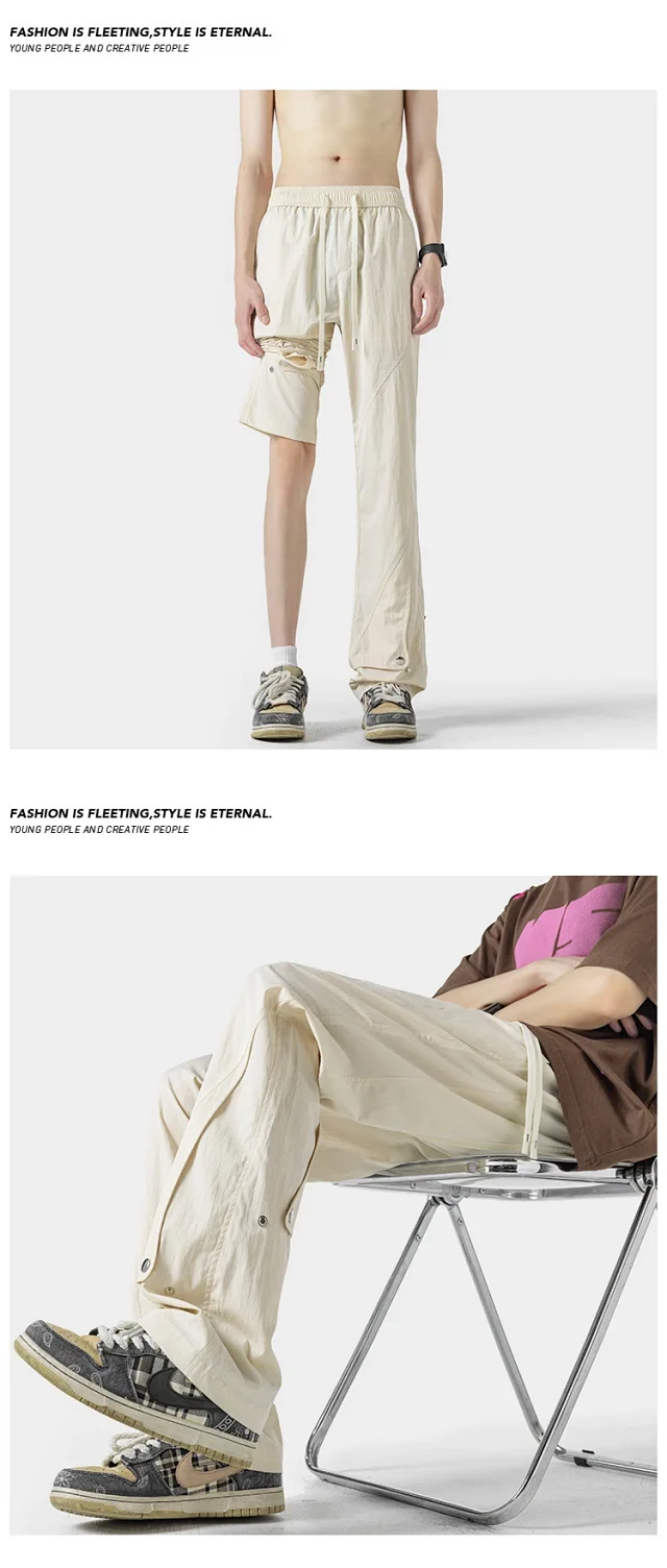 Men's Summer Ice Silk Parachute Pants Detail