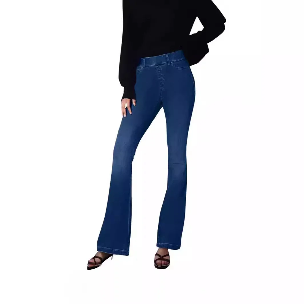 High-waisted Stretch Denim Pants for Women