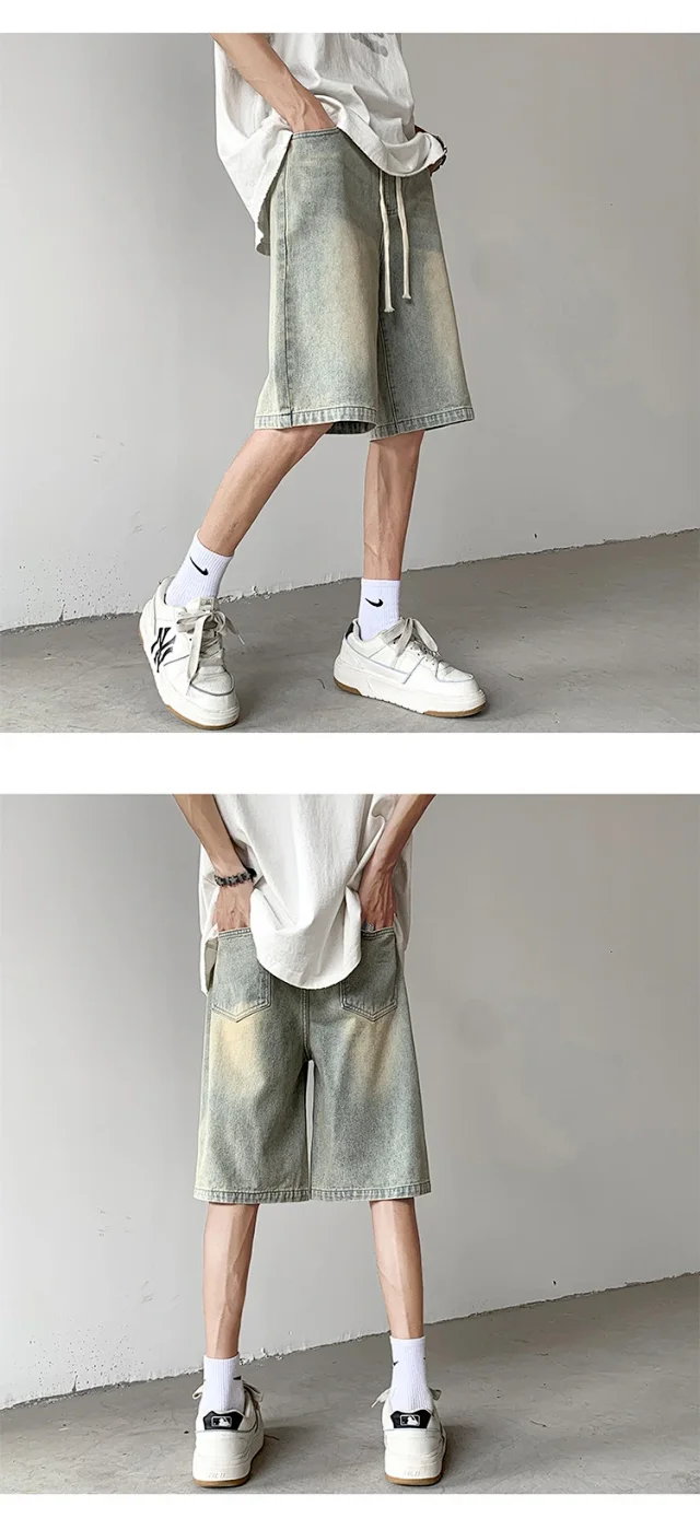Men's Summer Soft Washed Denim Shorts Detail