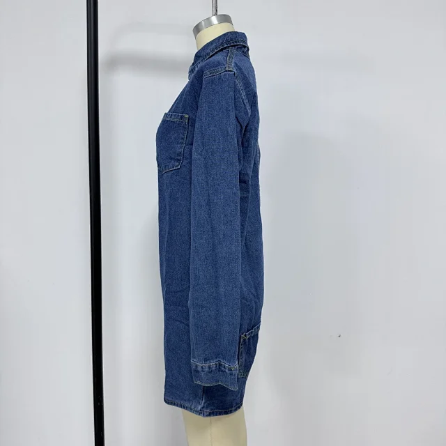 Vintage Plus-size Denim Shirt Jacket Detail