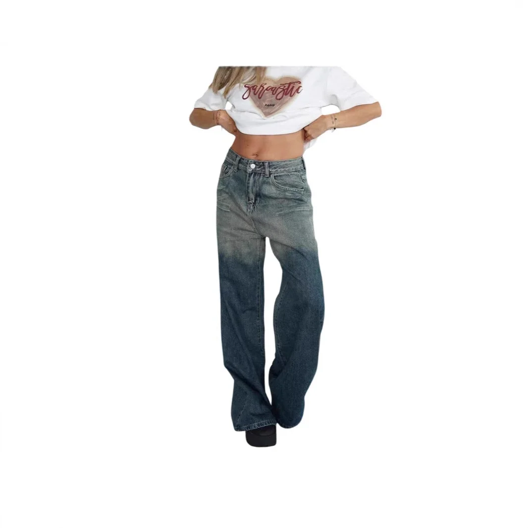 2025 Retro Low-rise Faded Jeans