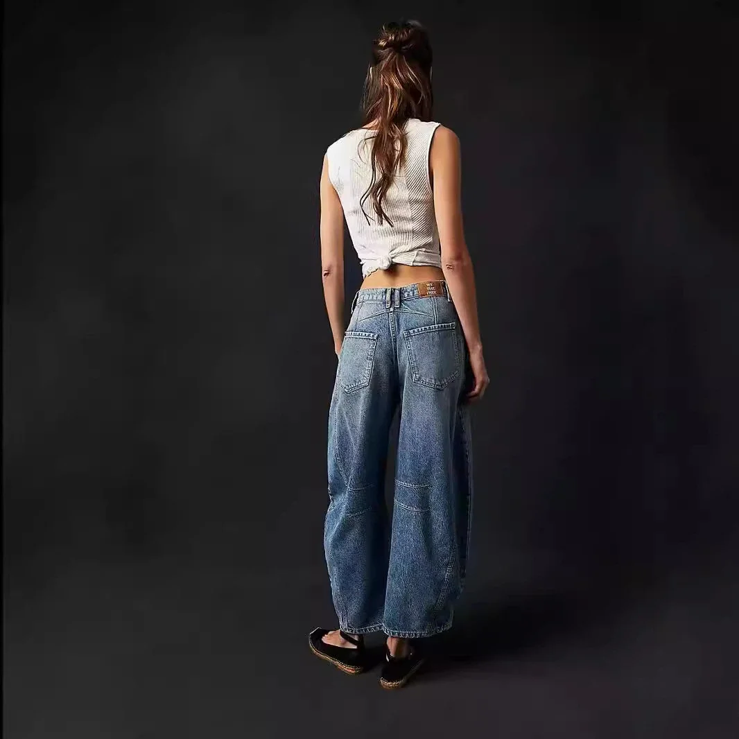 Women's Mid-Low Rise Wide-Leg Jeans