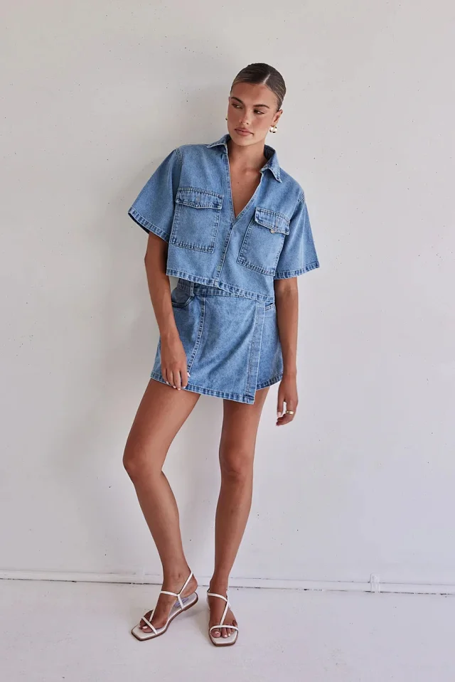 2025 Trendy Western Workwear Denim Set Detail