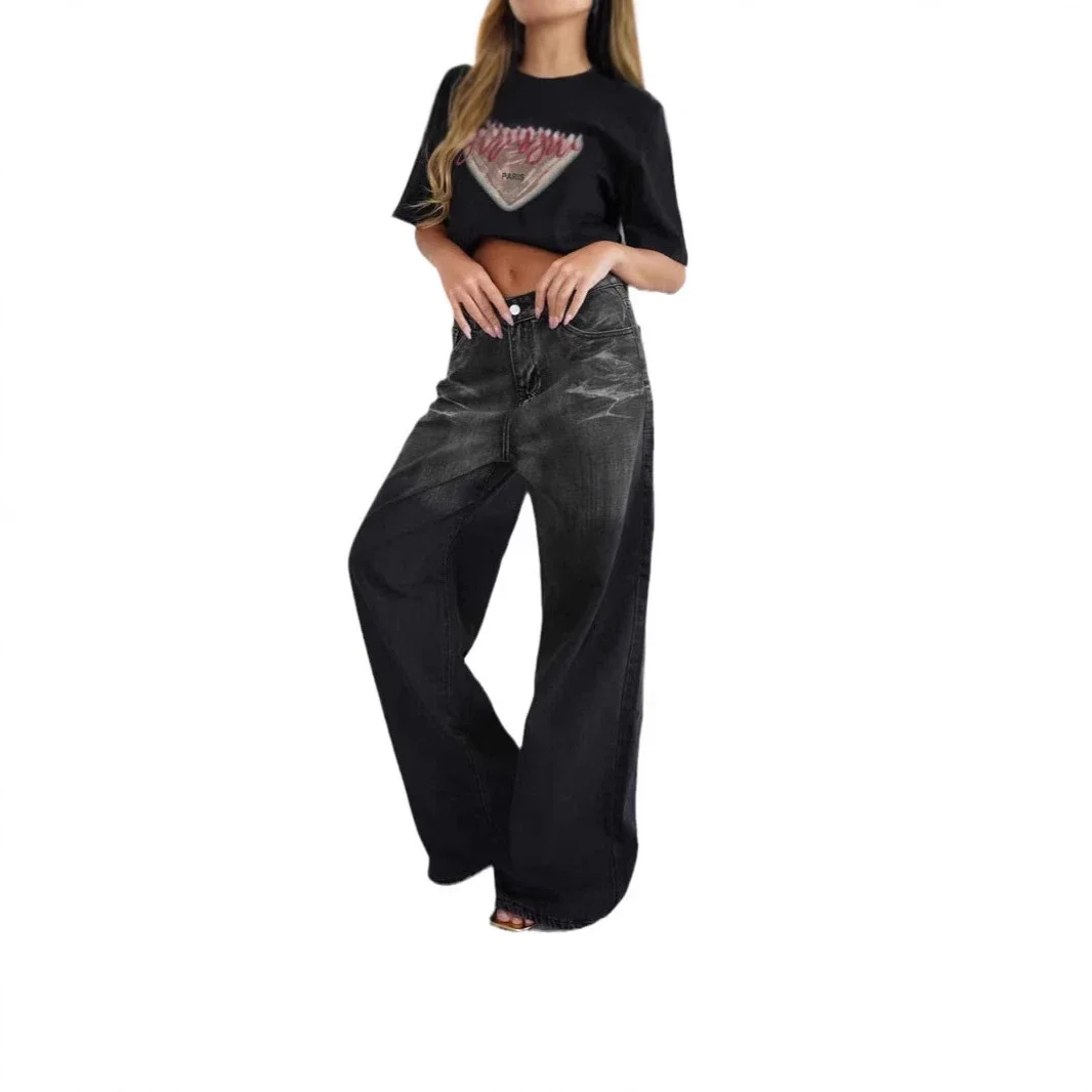 2025 Retro Low-rise Faded Jeans