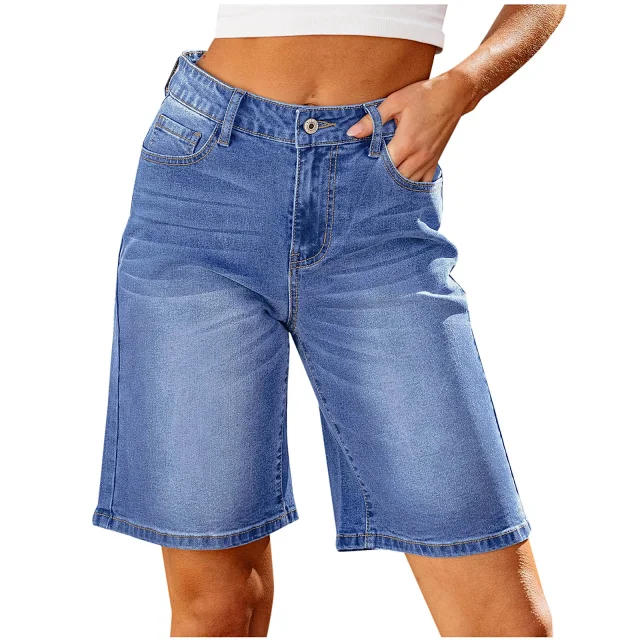 Factory Direct Fashion Slim Denim Capris for Women Detail