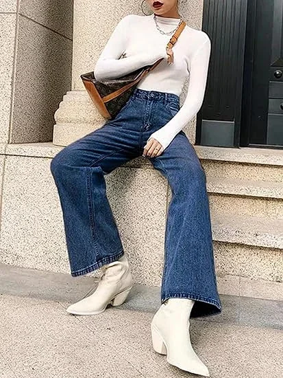 AliExpress Slimming High-waisted Non-stretch Jeans for Women Detail