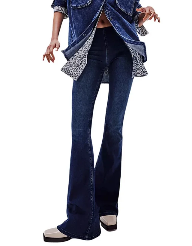 Low - rise Stretch Flare Jeans for Women Detail