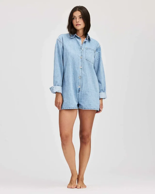 Vintage Plus-size Denim Shirt Jacket Detail