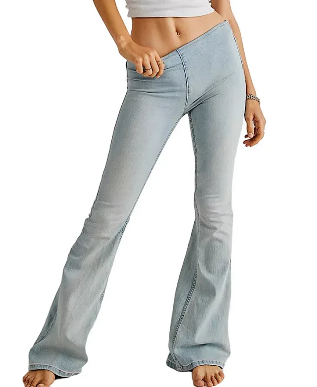 Low - rise Stretch Flare Jeans for Women Detail