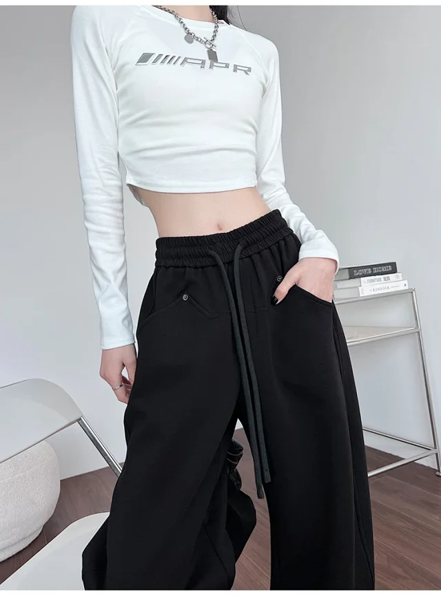 2025 New Fall Banana Pants for Petite Women - Cream High - Waist Wide - Leg Detail