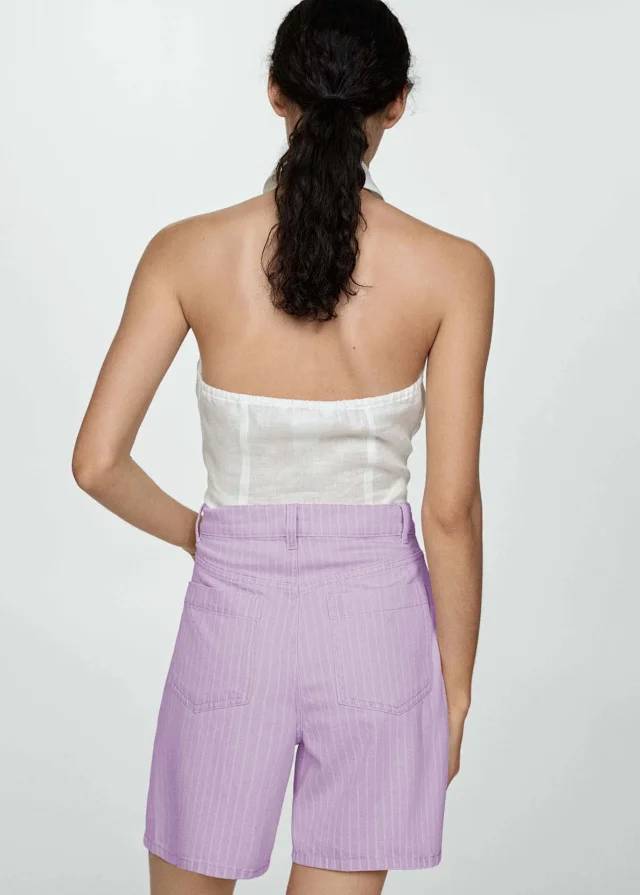 Stylish Loose High - Waist Denim Shorts for Women Detail