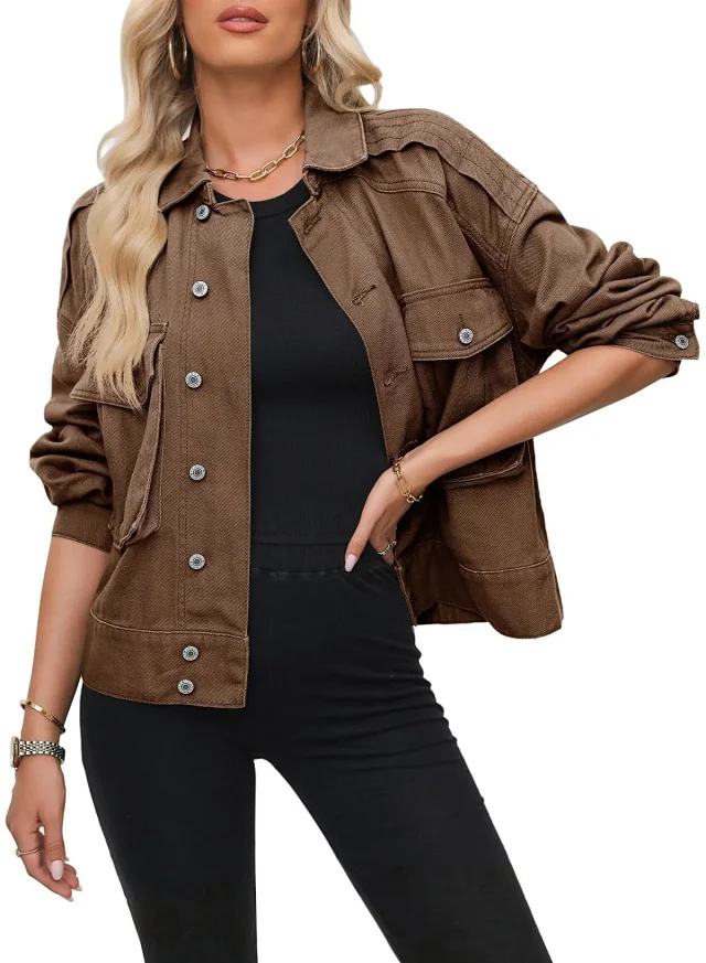 Women's Short Denim Jacket Detail
