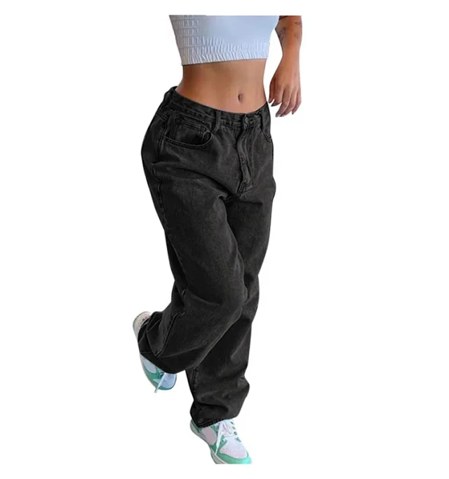 Casual Retro Loose Denim Pants for Women Detail
