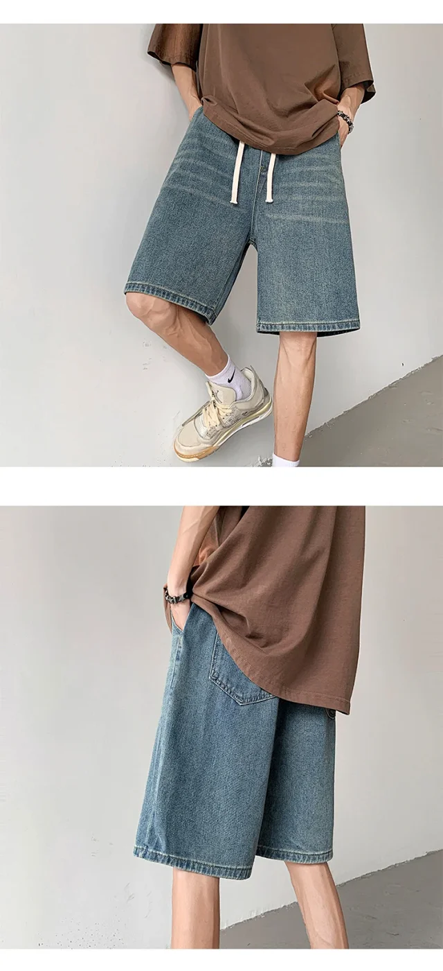 Men's Summer Soft Washed Denim Shorts Detail
