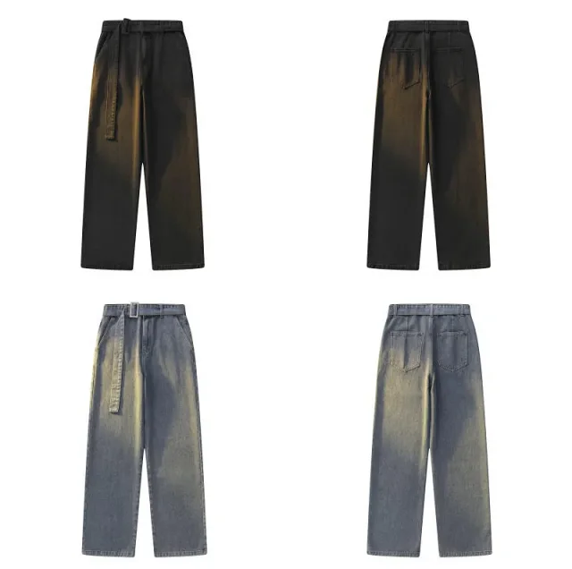 Retro Washed Jeans for Men Detail