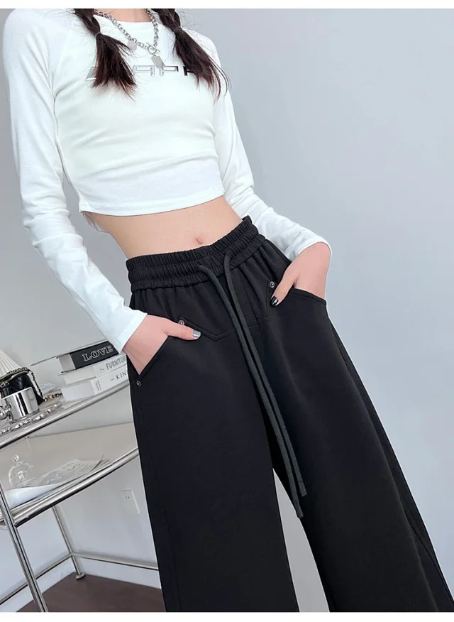 2025 New Fall Banana Pants for Petite Women - Cream High - Waist Wide - Leg Detail