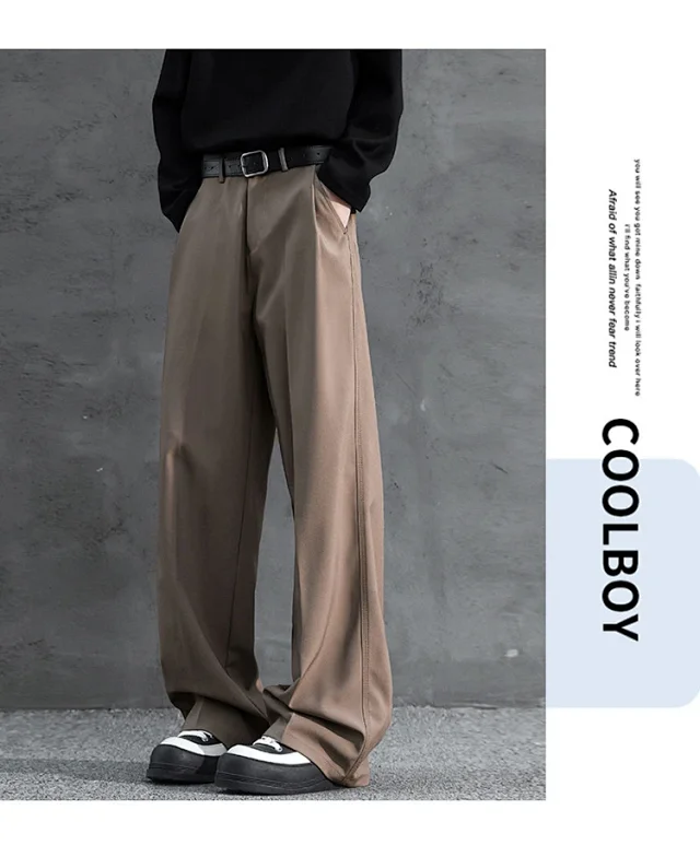 Dark Gray Straight 3 - Needle Trousers for Men Detail