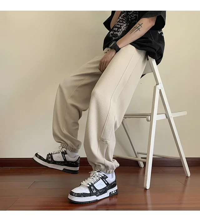 Men's Spring Autumn Waffle Casual Pants Detail