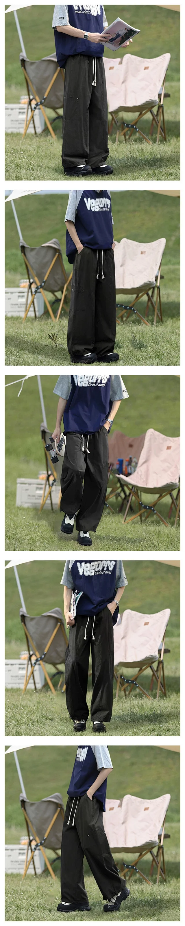 Men's Summer Cotton Loose Work Pants Detail