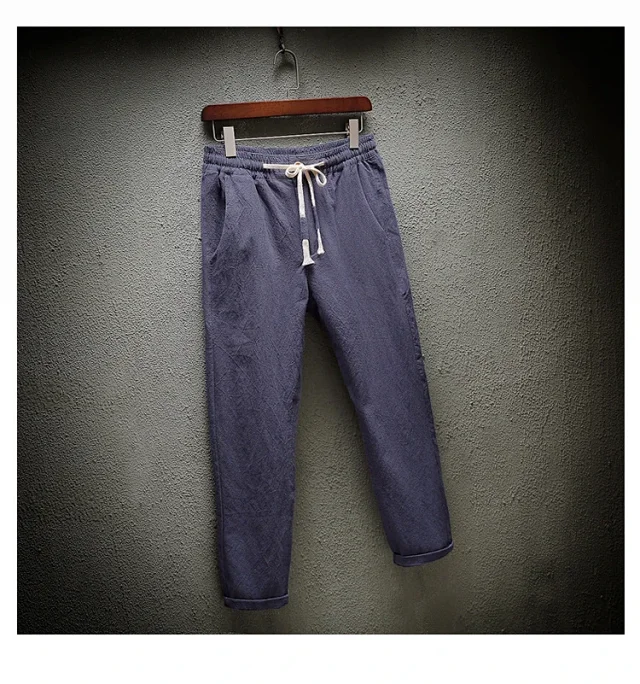 Teen Boys' Linen Loose Cropped Pants Detail