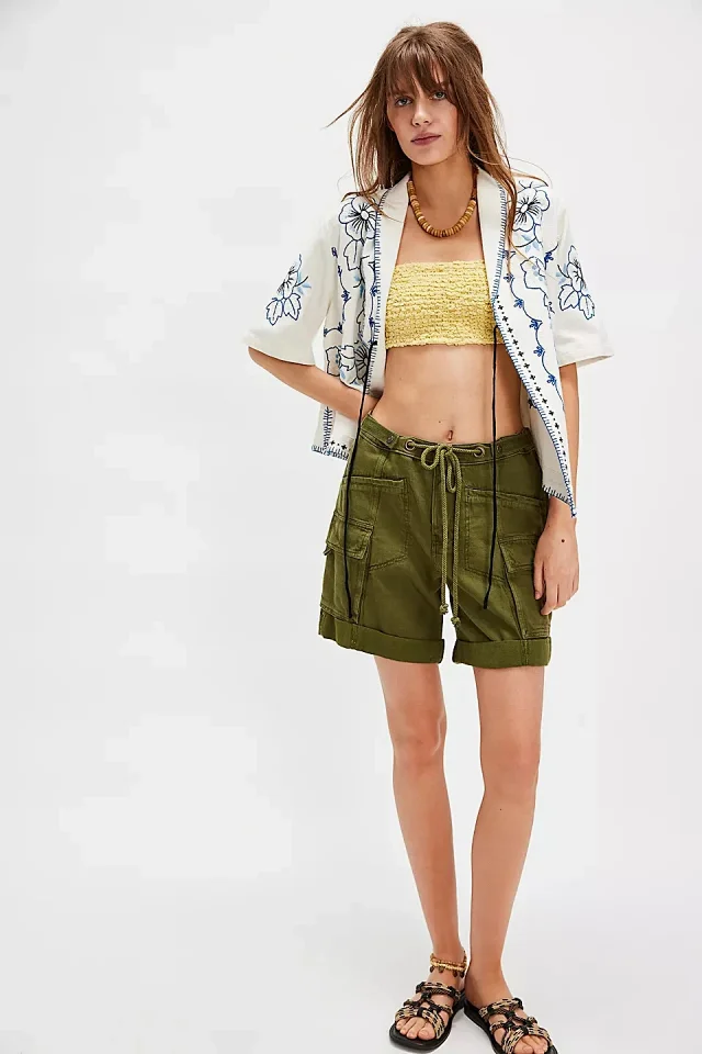 Women's Summer Loose Denim Shorts with Belt Detail