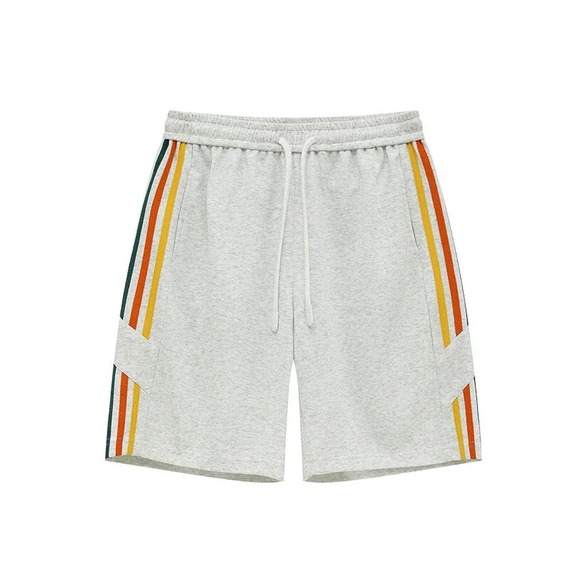 Men's Summer Sporty Basketball Shorts with Rainbow Stripe