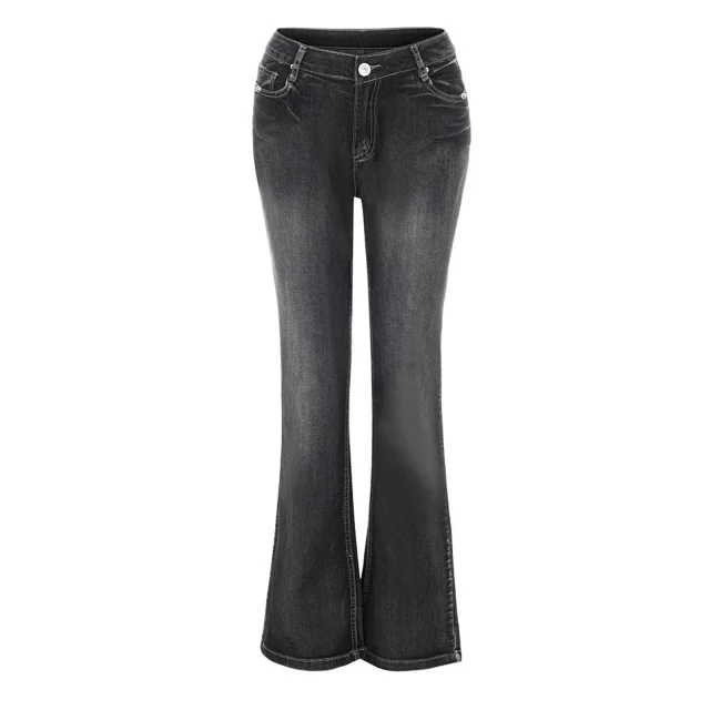 Vintage Mid-Rise Flare Jeans for Women Detail