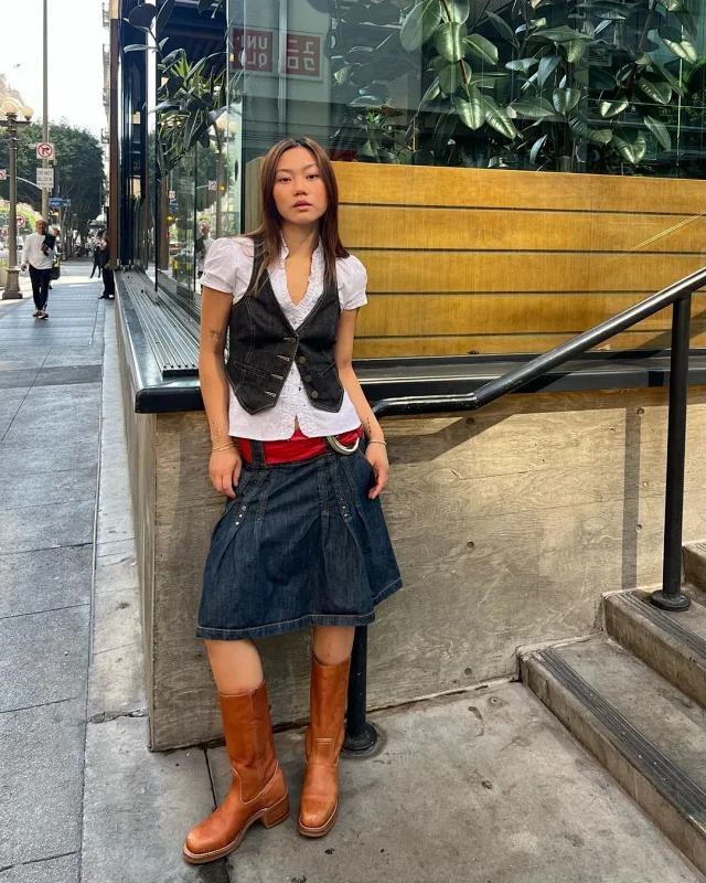 Fashion Slim Denim Vest for Women Detail