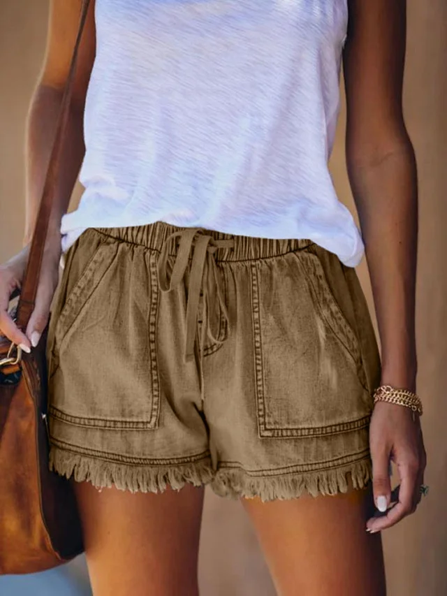 Tassel Denim Shorts for Women Detail