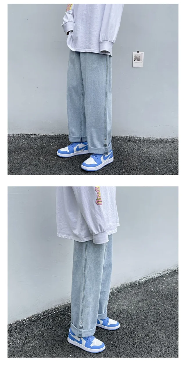 Spring/Summer Trendy Men's Loose Straight Jeans Detail