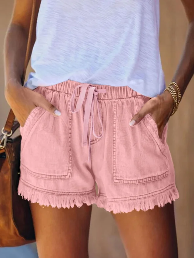 Tassel Denim Shorts for Women Detail