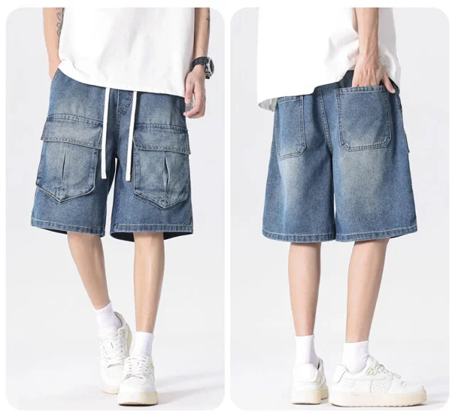 Men's Denim Shorts, Retro Workwear Style, Summer 2025 Detail