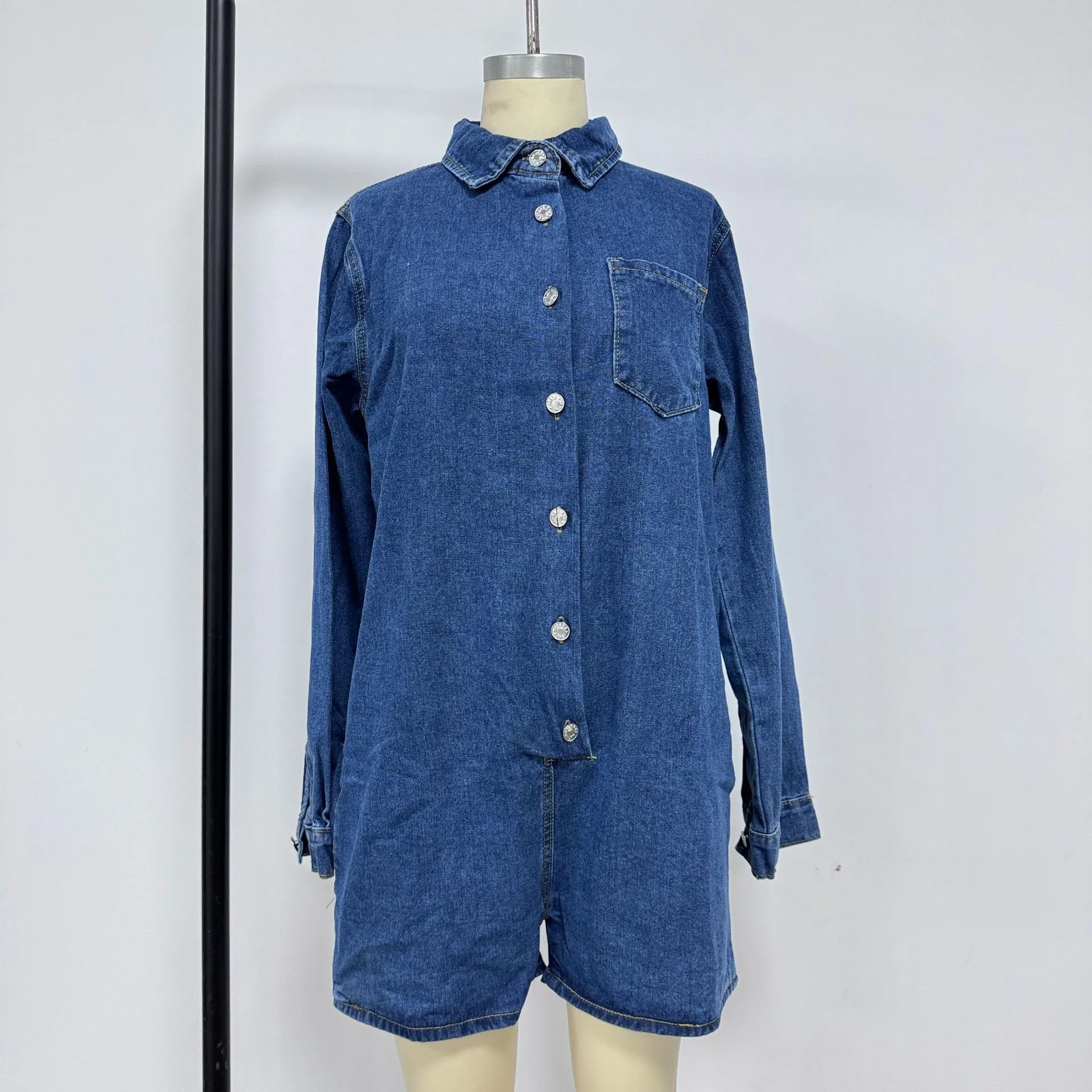 Vintage Plus-size Denim Shirt Jacket