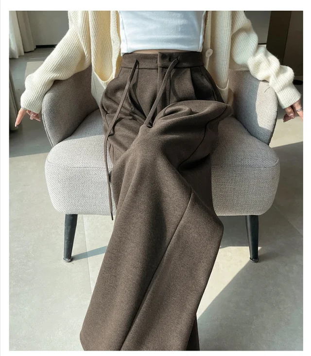 2025 Fall/Winter Women's Glutinous Rice Cashmere WideLeg Pants Detail