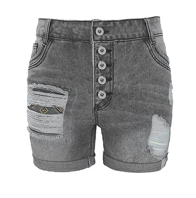 European Sourced Slim Denim Shorts Detail