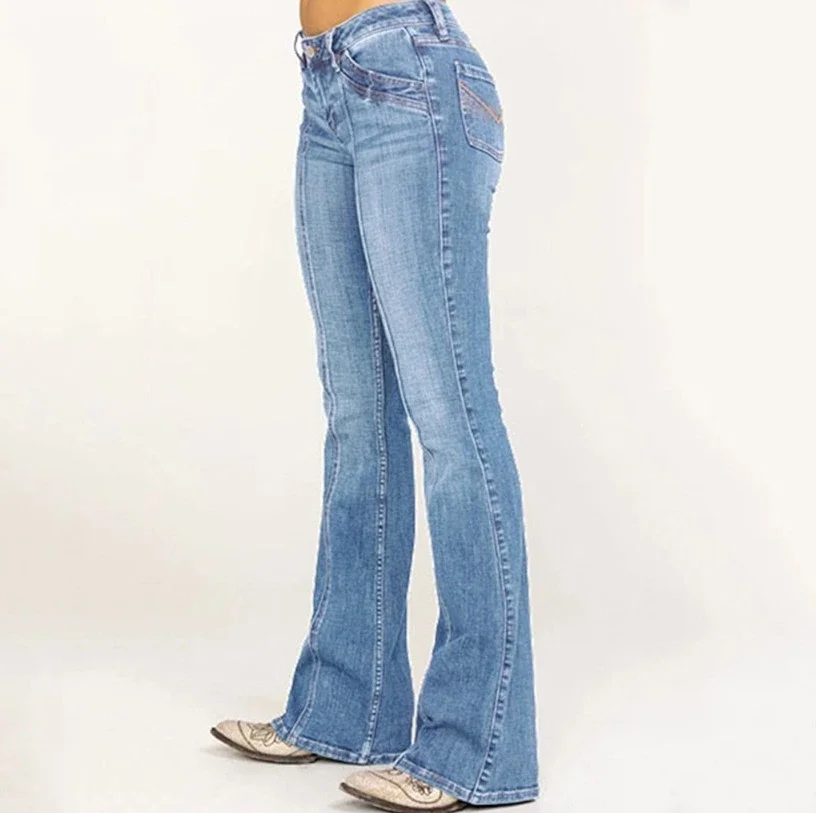 Western Women's Denim Low-rise Flared Pants