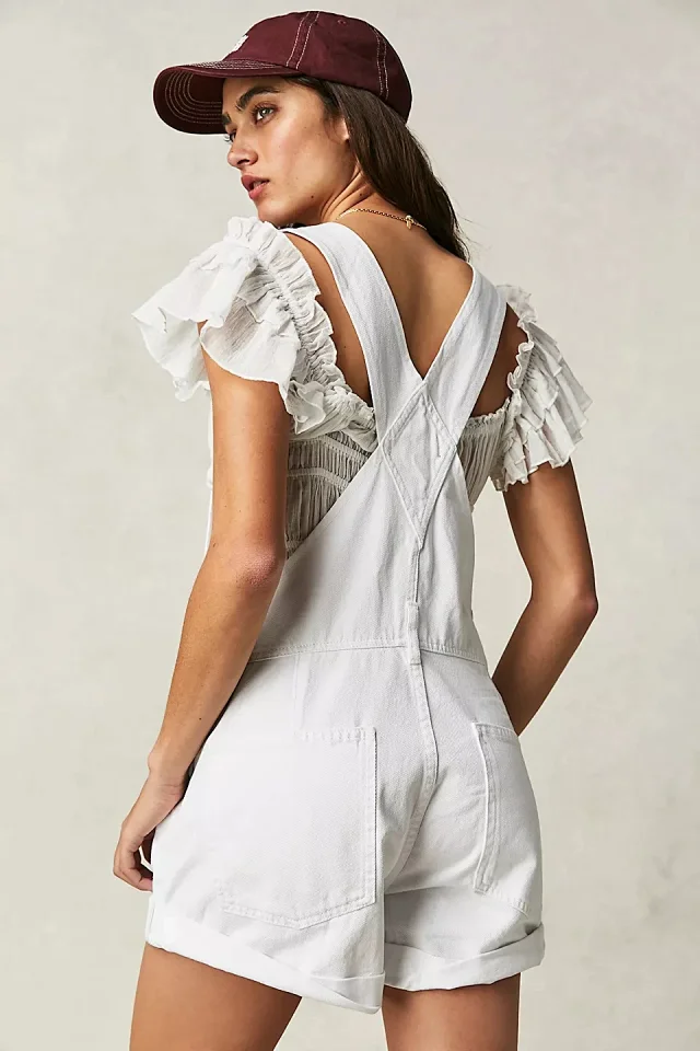 Loose Multi - Pocket Bib Jeans for Women (European & American) Detail