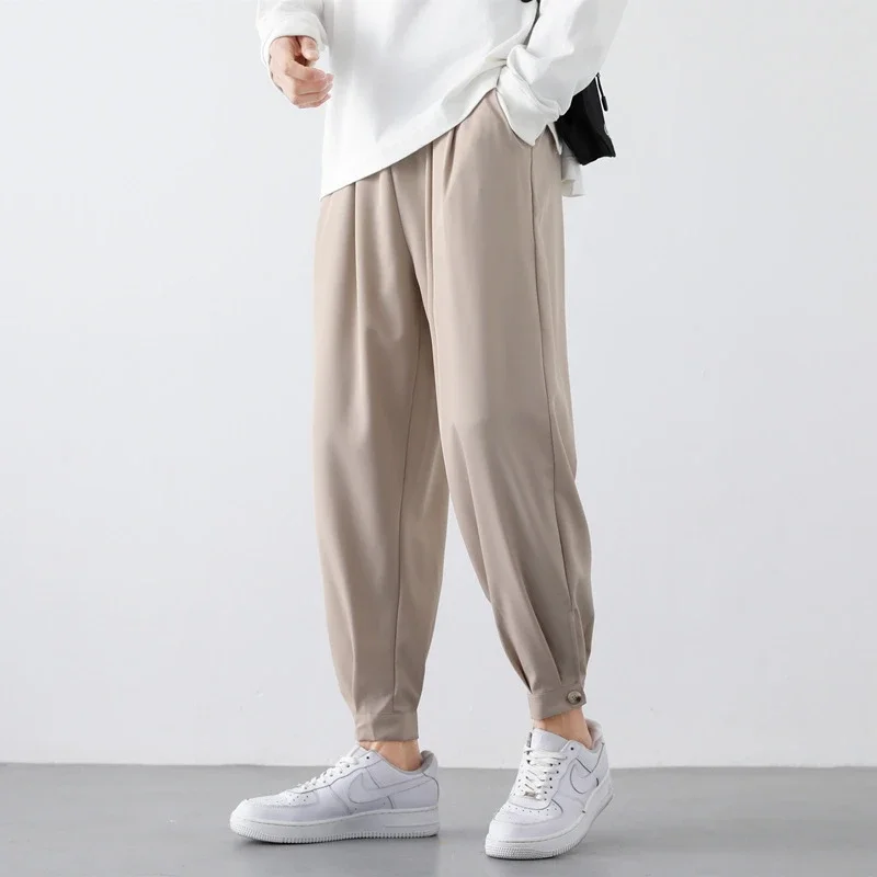 Men's Korean Style Summer Thin Ice Silk Casual Pants