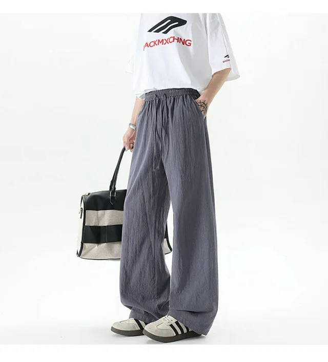 Men's Summer Linen-Cotton Loose Trousers (2m) Detail