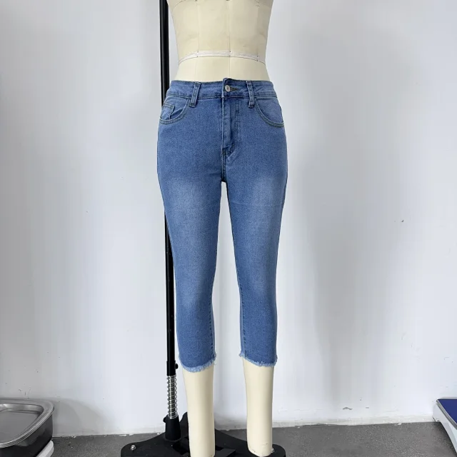 Women's Fashion Retro Slim Stretch Denim Jeans Detail