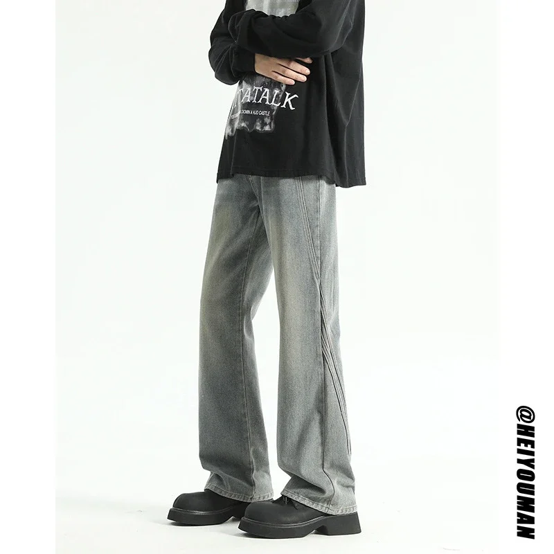 Vintage Men's Jeans - Fall Straight Loose Pants