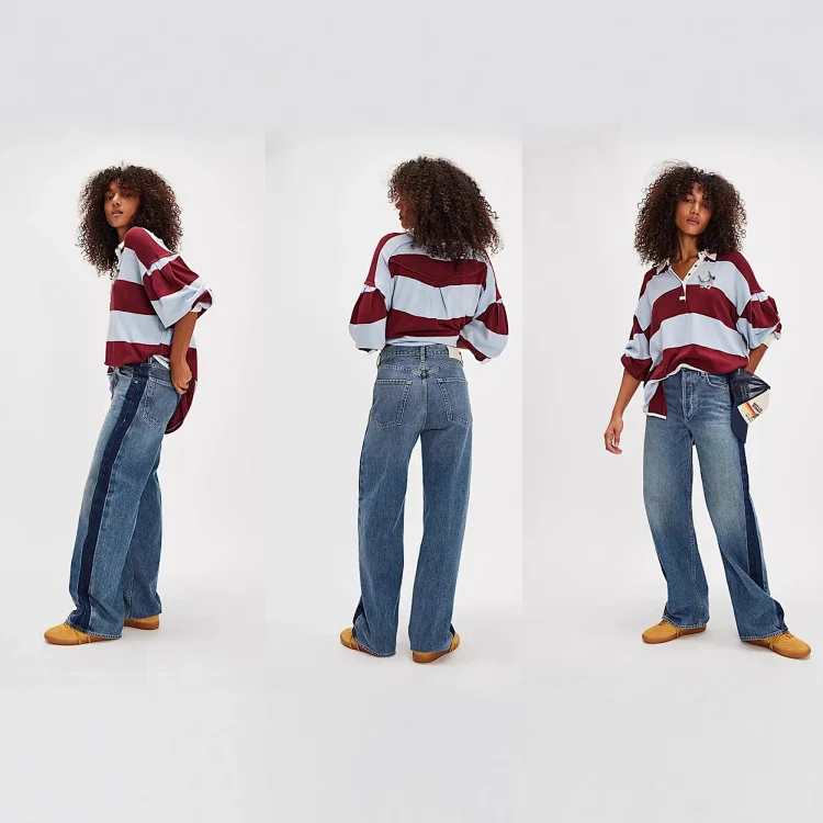 New Euro - American Women's Wide - leg Jeans