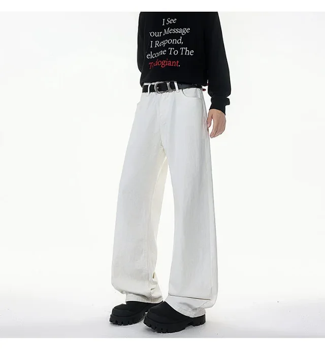 190 Tall Extra-Long White Jeans for Men Detail