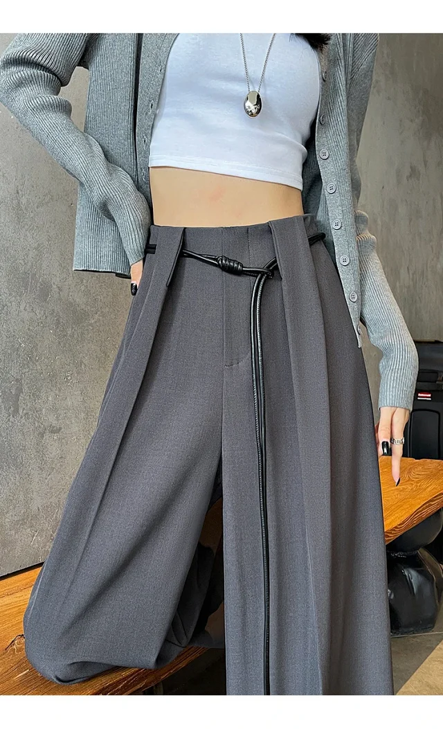 2025 Fall New Arrival: High-Waisted Wide-Leg Trousers for Women Detail