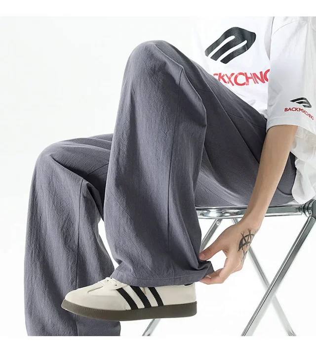Men's Summer Linen-Cotton Loose Trousers (2m) Detail