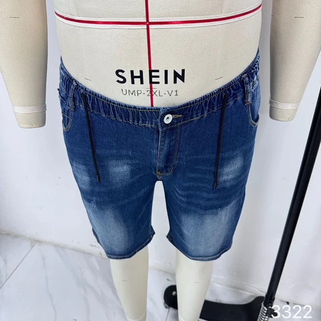 Men's Summer Elastic Waist Denim Shorts (Plus Size) Detail