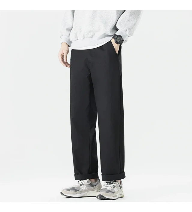 Autumn Men's Retro Japanese Straight Cargo Pants Detail