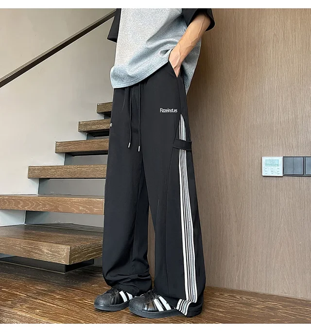 Men's 2025 Summer Ice Silk Wide - Leg Pants Detail